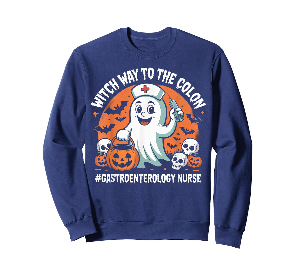 Gastroenterology Nurse Funny Halloween Ghost Nurse Endoscopy T-Shirt