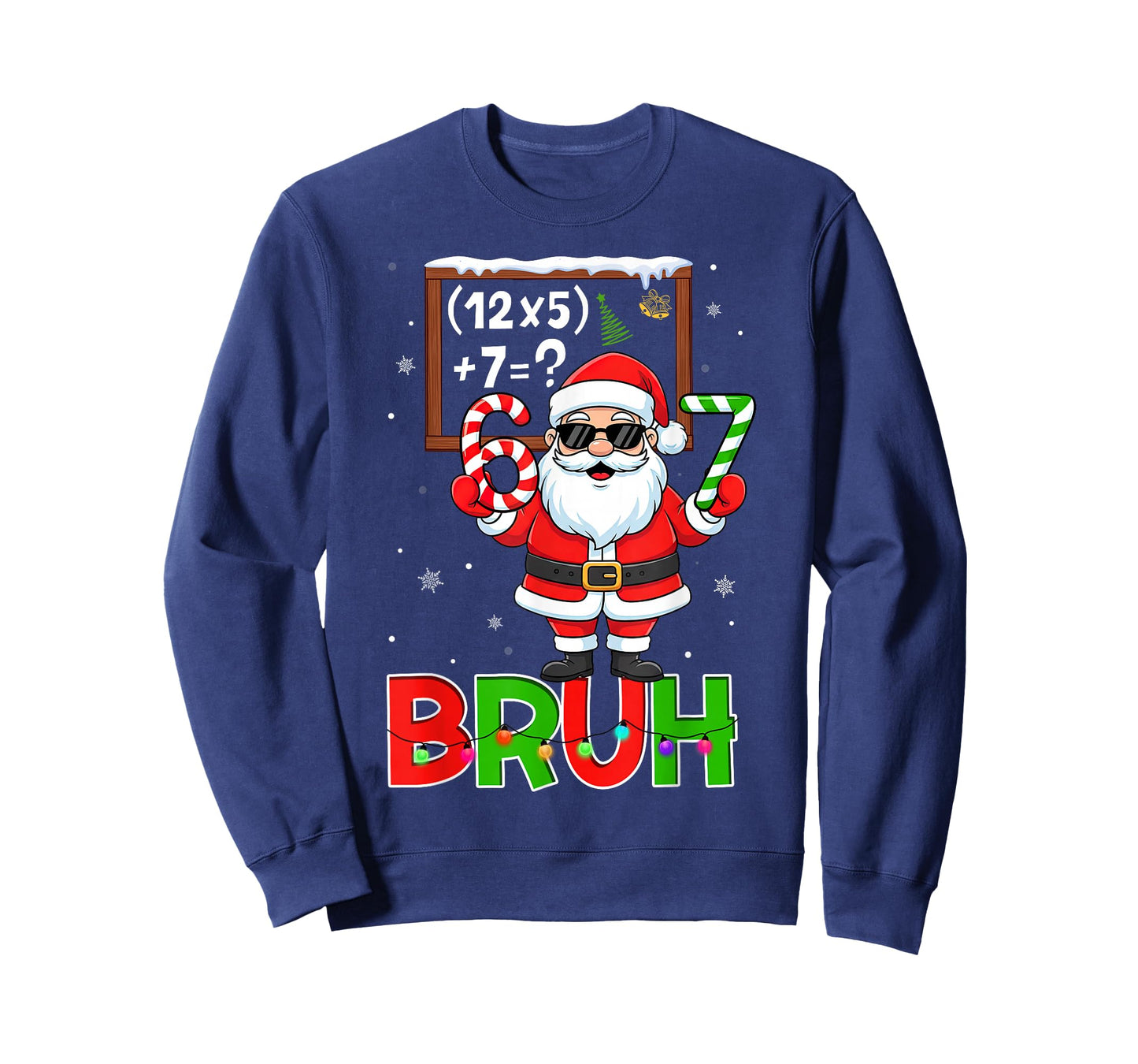 67 Teacher Christmas Santa Six Seven Meme Math Equation Bruh T-Shirt
