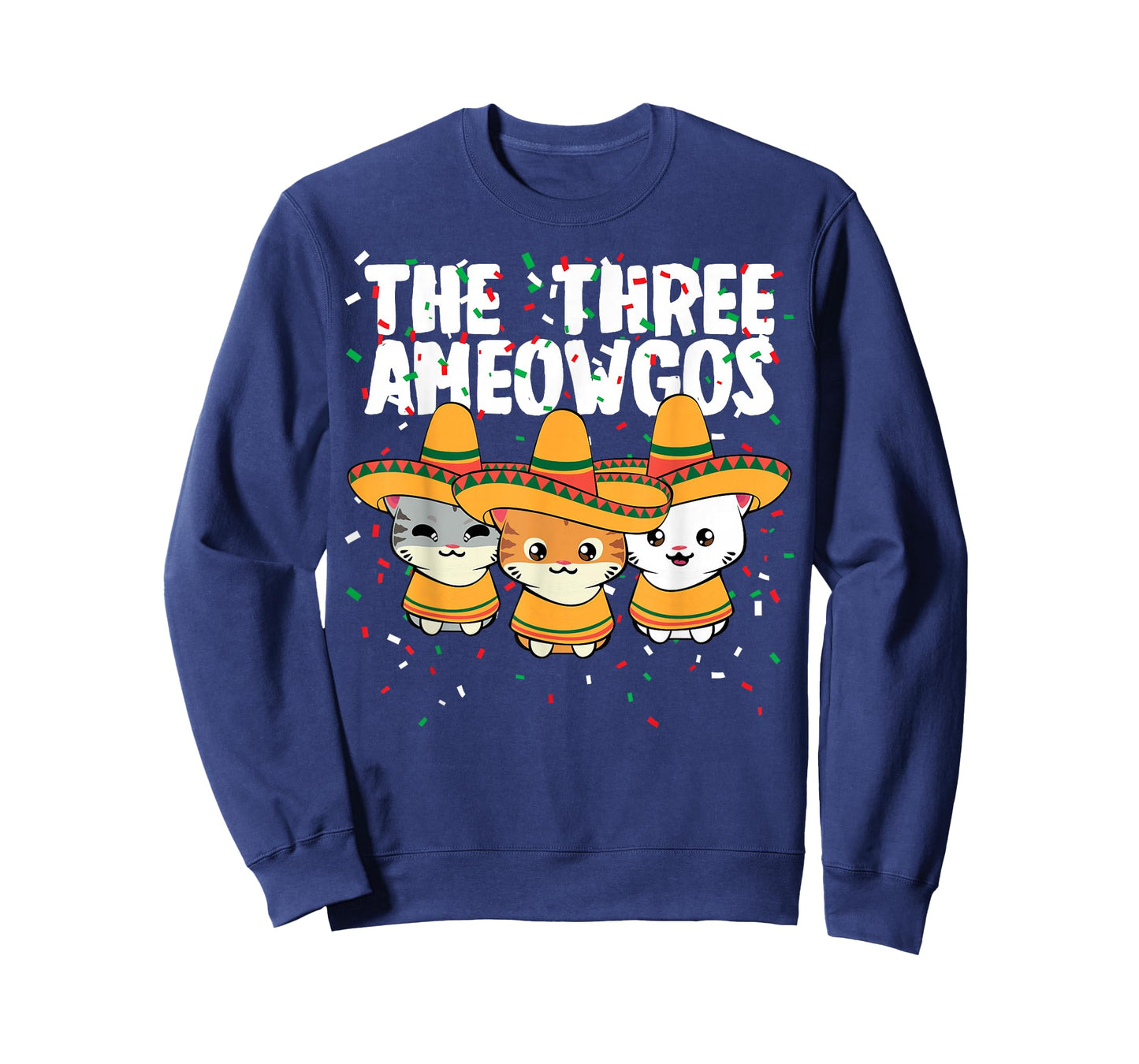 The Three Amigos Mexican Cinco de Mayo Cute Cats Ameowgos T-Shirt