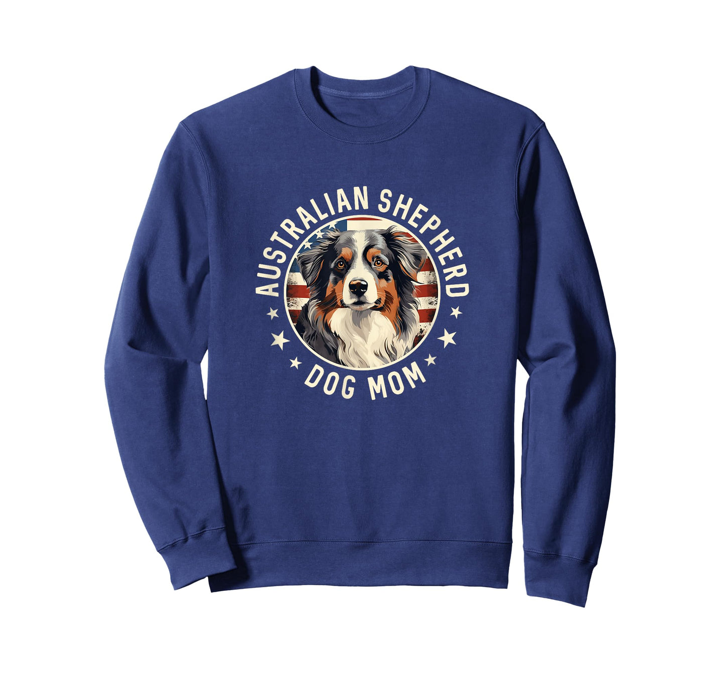 Aussie Dog American Flag, Australian Shepherd Dog Mom T-Shirt