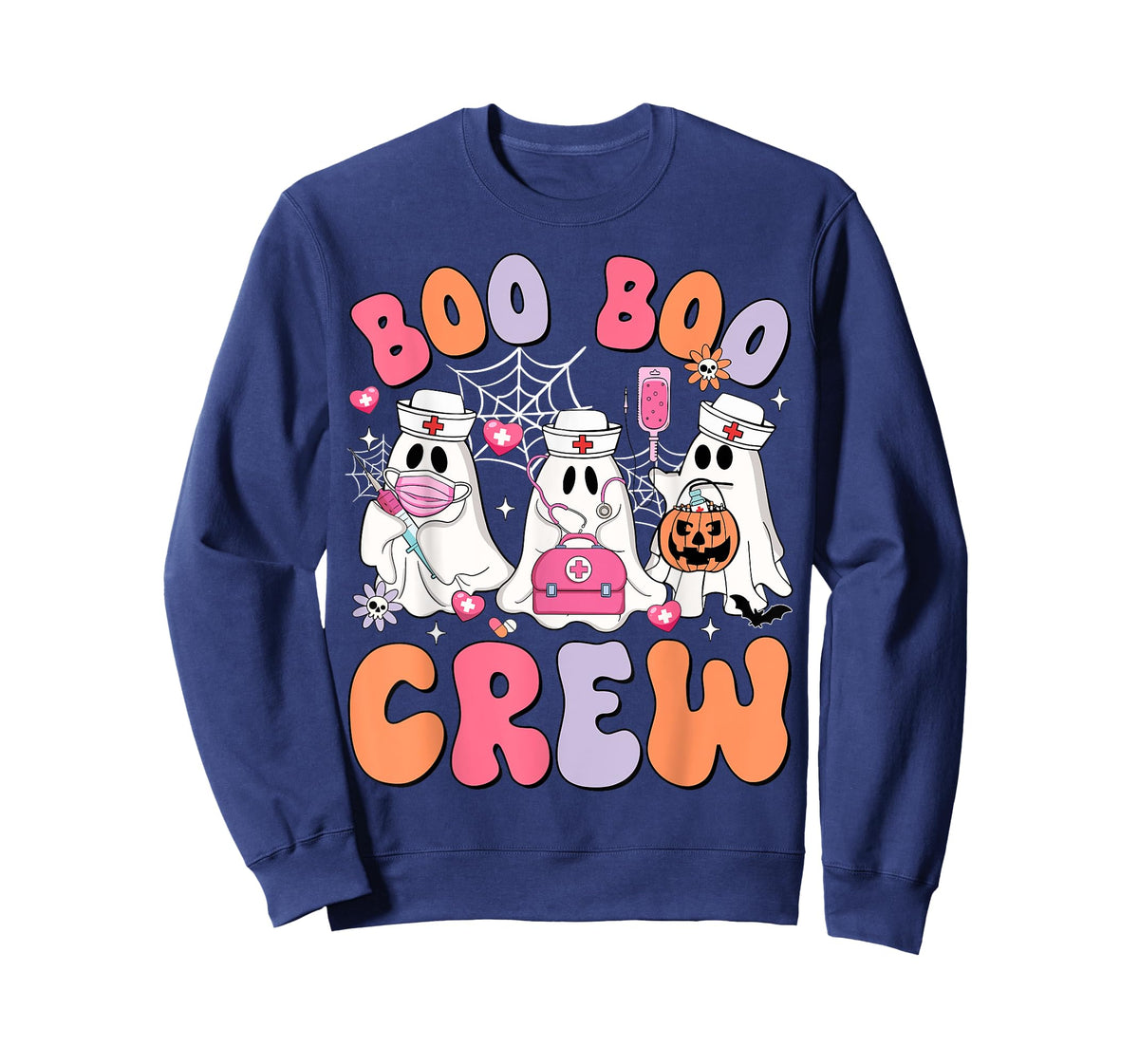 Boo Boo Crew Nurse Funny Ghost Halloween Nurse Life Women T-Shirt