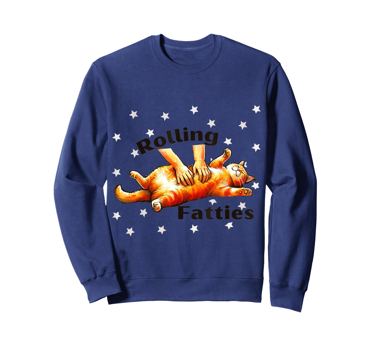 Funny Fat Orange Cat Rolling Fatties Tabby Cat Lover Design T-Shirt