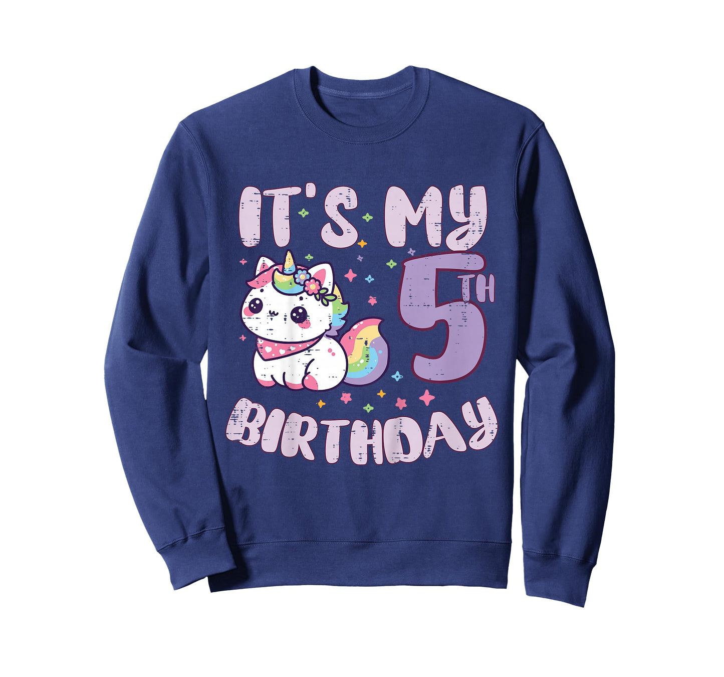 Its My 5th Birthday Unicorn Cat 5 Year Old Bday Girls Kids T-Shirt