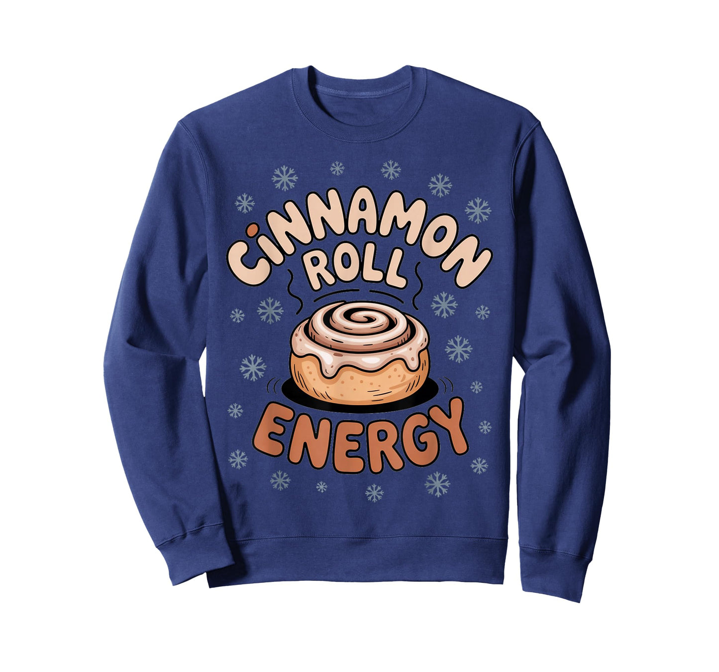 Cinnamon Roll Energy Winter Snowflakes Christmas Morning T-Shirt