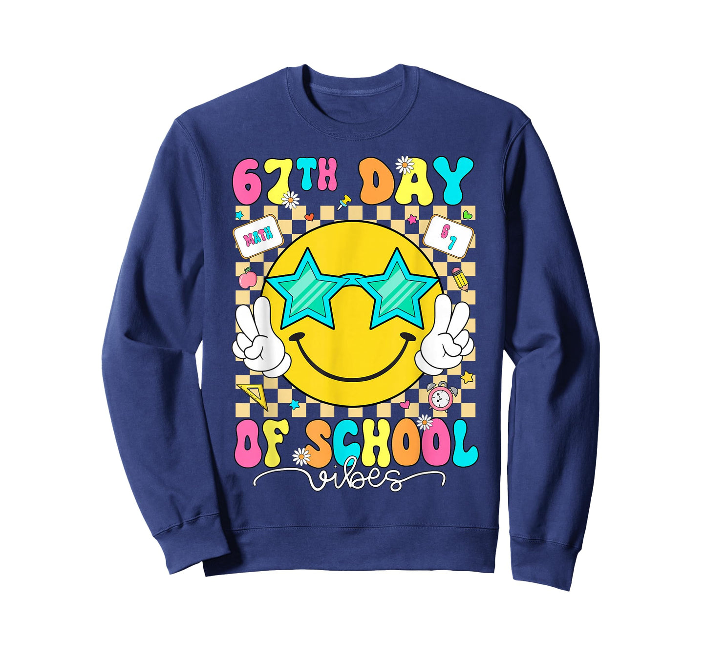 67 Days of School Happy 67th of School Vibes Kids Boys Girls T-Shirt