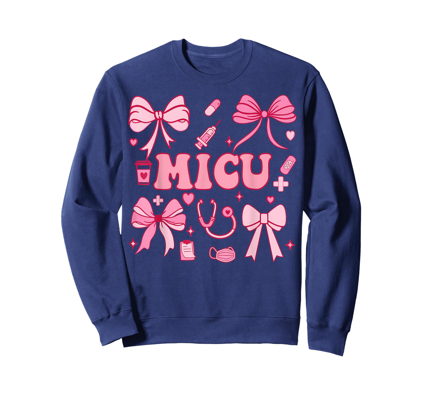 Coquette Bow MICU Nurse Medical Intensive Care Unit Heart T-Shirt