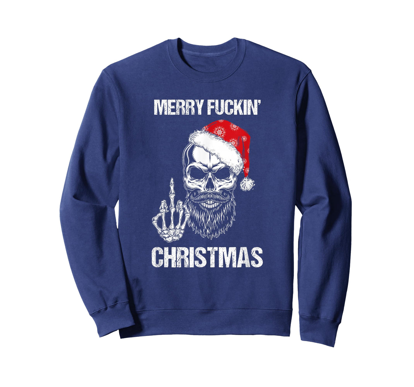 Funny Skull Santa Hat Merry Fuckin Christmas Pajama T-Shirt