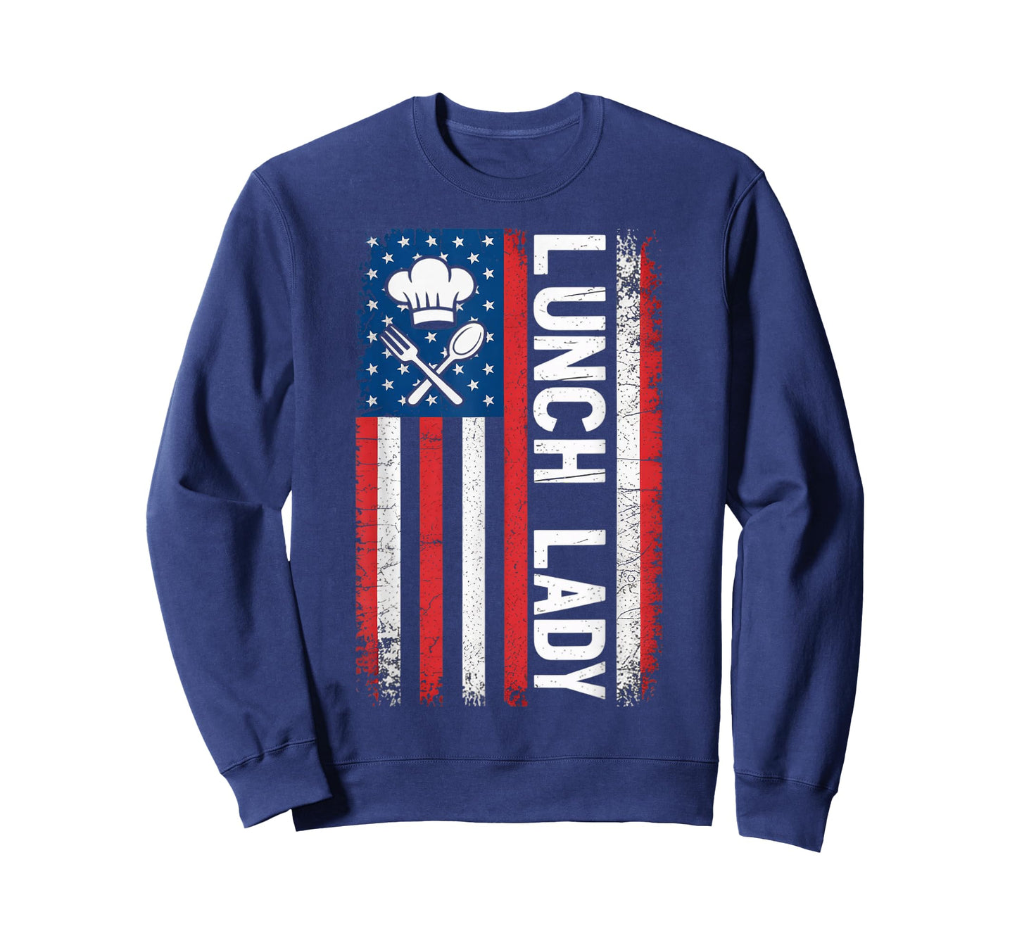 Cooking School Worker Cafeteria American USA Flag Lunch Lady T-Shirt