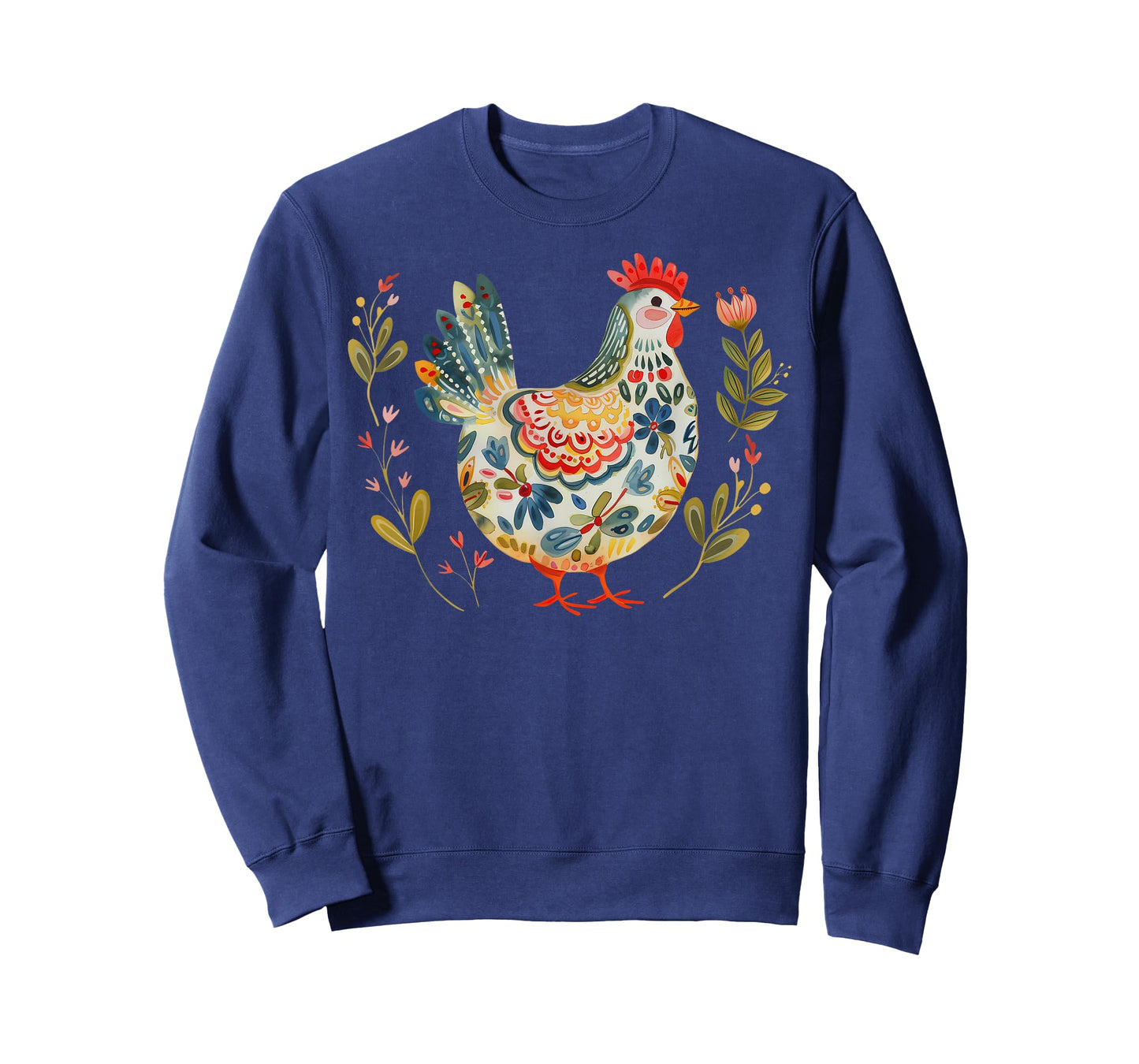 Chicken Boho Flower Folk Art Floral Farmer Chicken Lover T-Shirt