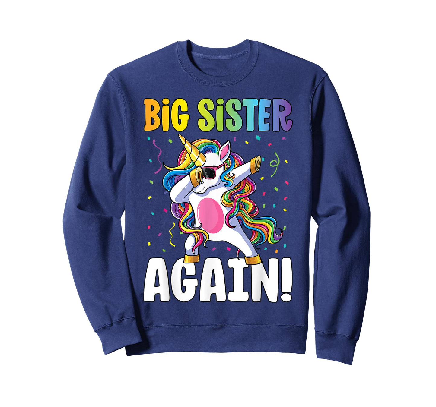 Big Sister Again Girls Dab Unicorn Daughter Older Sibling T-Shirt