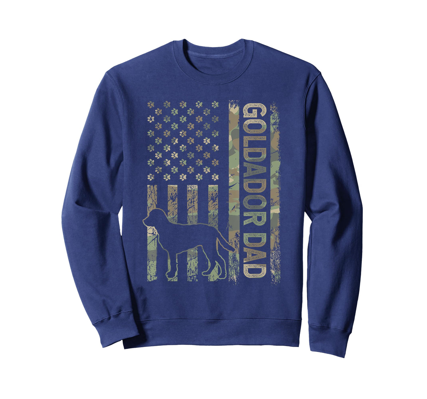 Patriotic Goldador Dad USA Flag Camo Crossbreed Lover T-Shirt