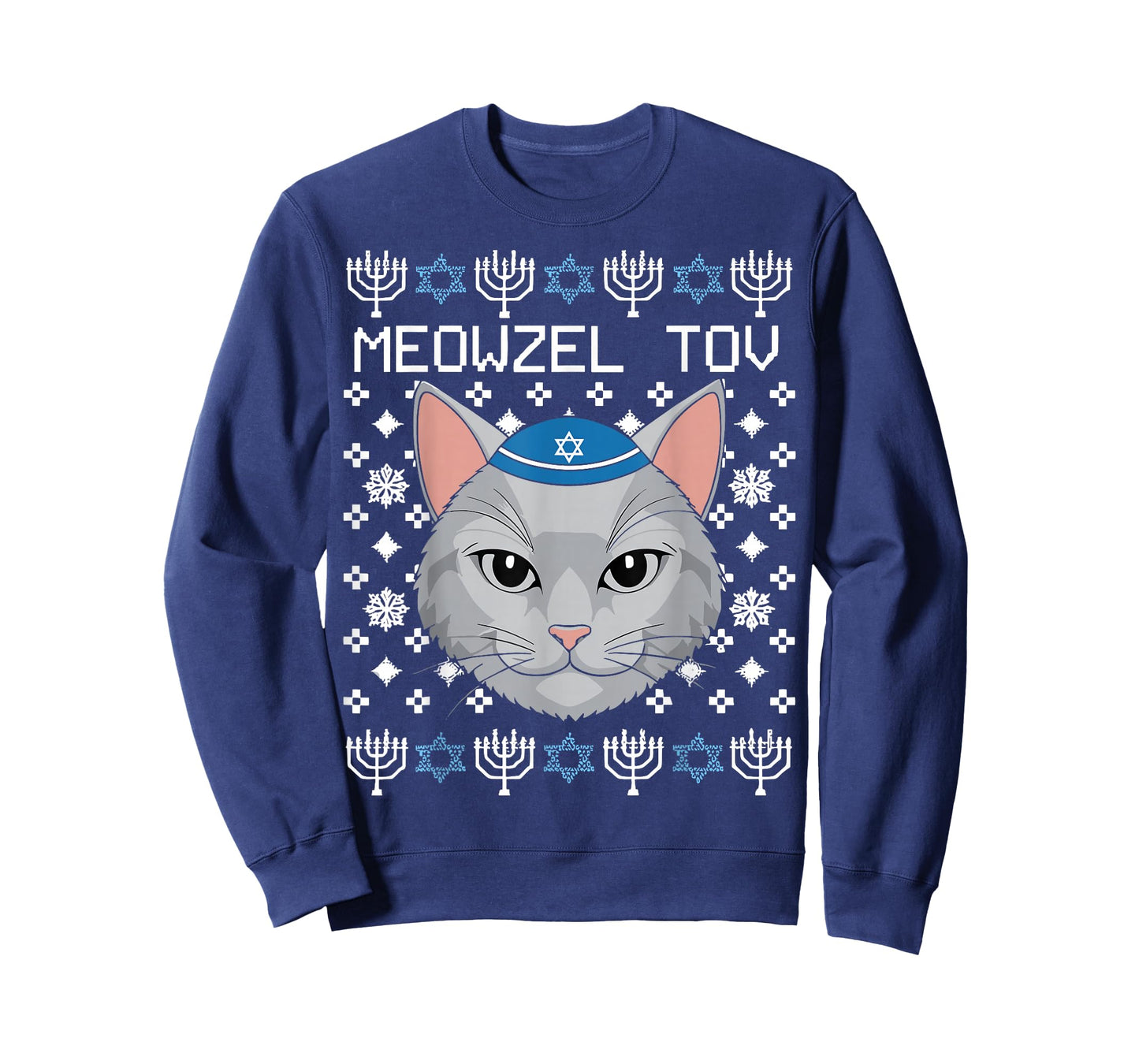 Meowzel Tov Ugly Hanukkah Chanukah Jewish T-Shirt