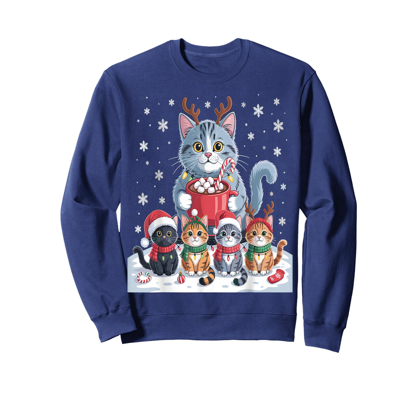 Funny Cat Christmas Shirt Holiday Santa Design T-Shirt