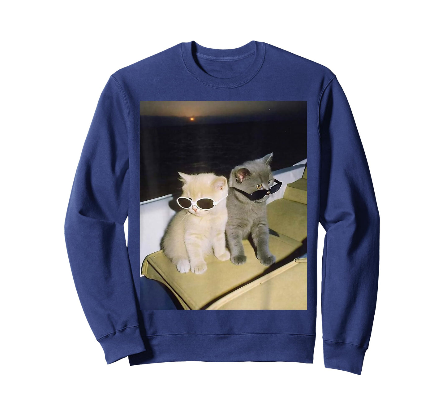Two Cat with Sunglasses Kitten Funny Cool Cat T-Shirt