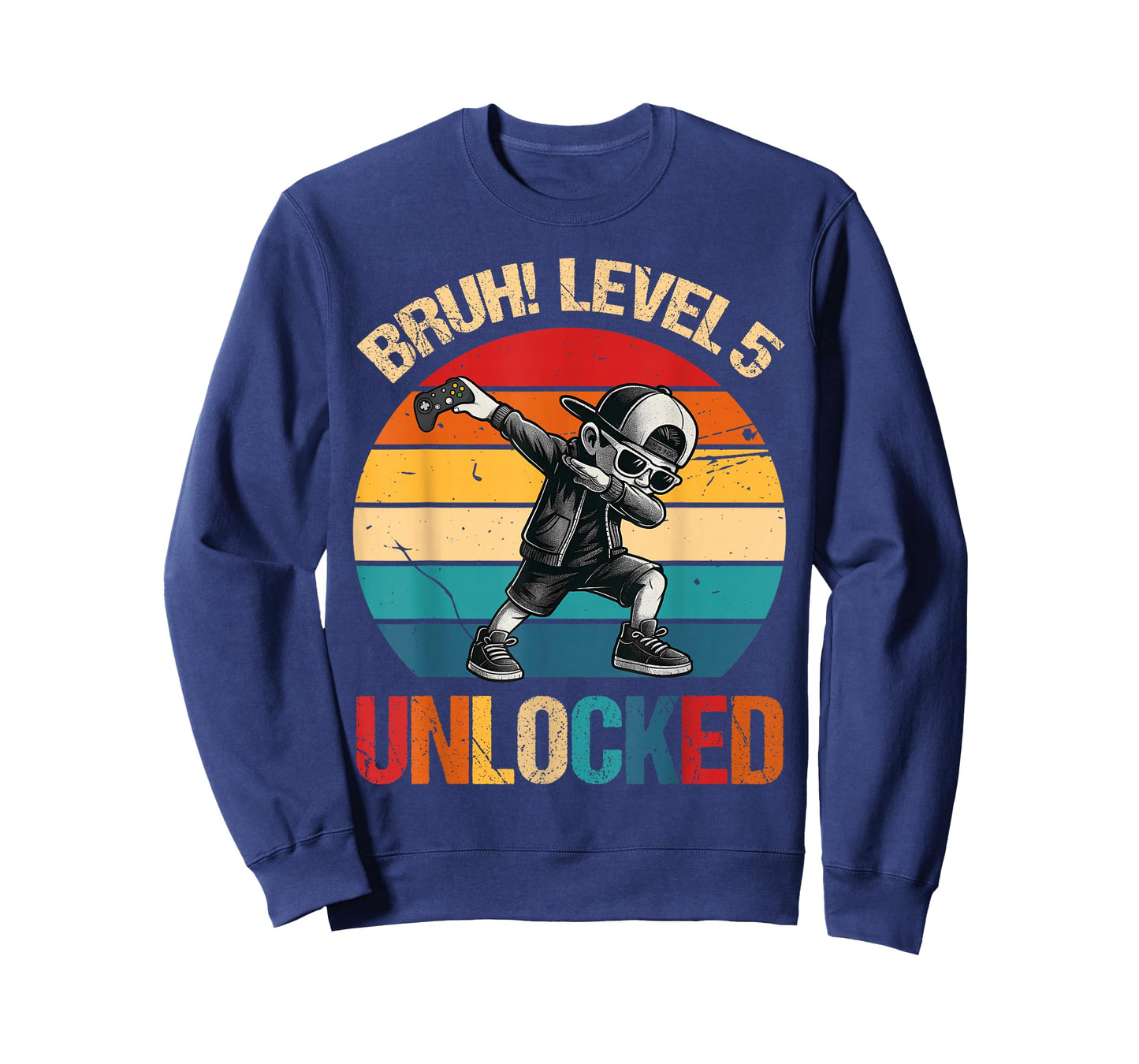 5 Years Old Dabbing Boy Bruh 5th Level Unlocked Birthday T-Shirt