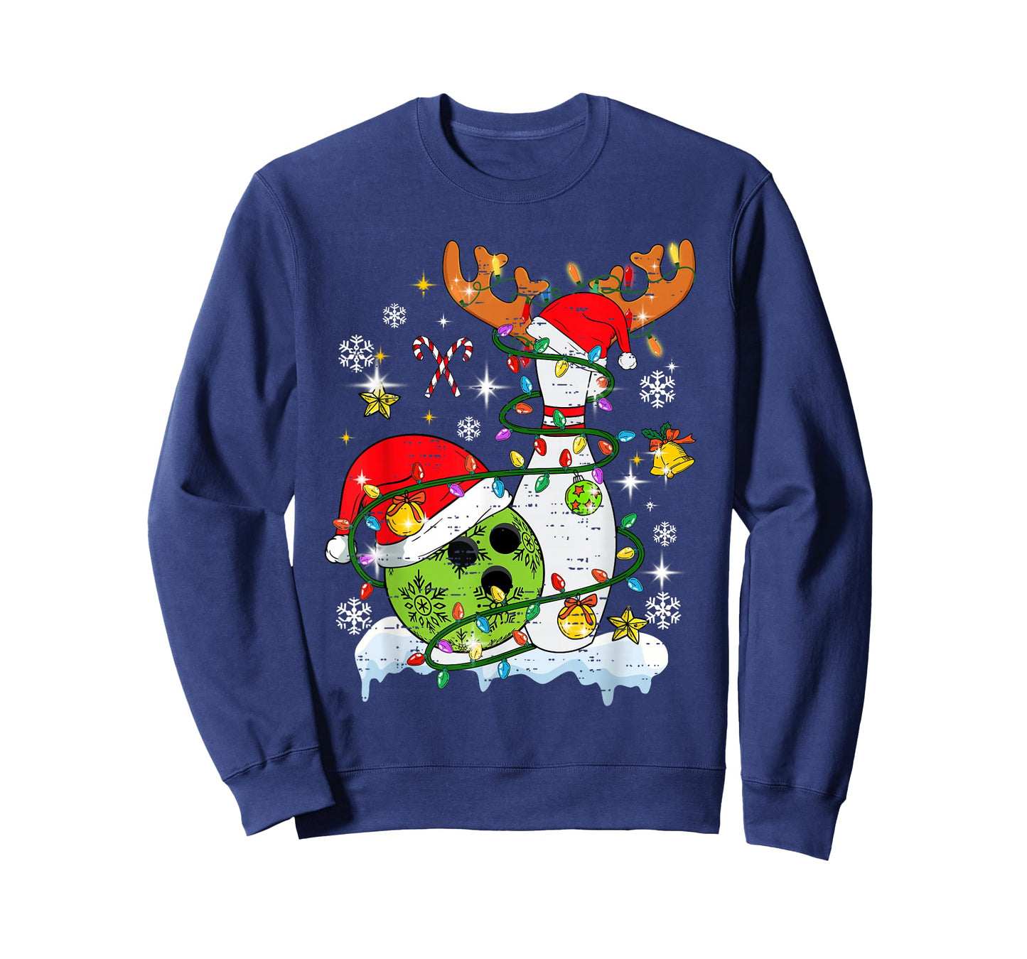 Christmas Bowling Hat Santa Bowler Xmas Sport Men Women Kids T-Shirt
