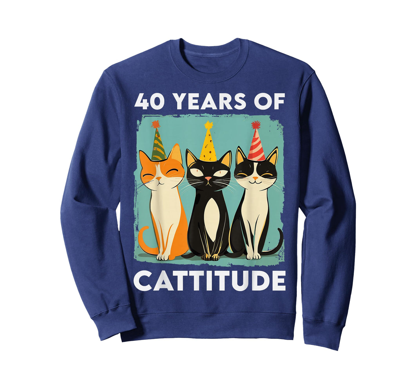 40 Years Of Cattitude 40th Birthday Cat Lover 40 Years Old T-Shirt