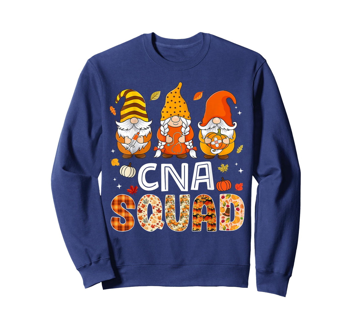 CNA Squad Gnome Nurse Leopard Thanksgiving Fall Stethoscope T-Shirt