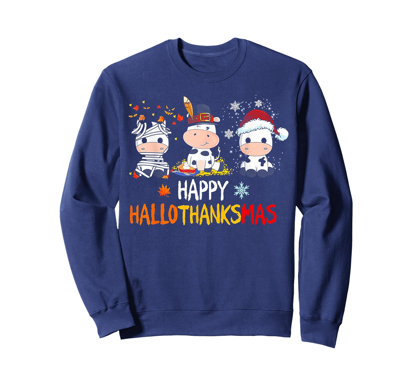 Cow Halloween - Happy HalloThanksMas T-Shirt