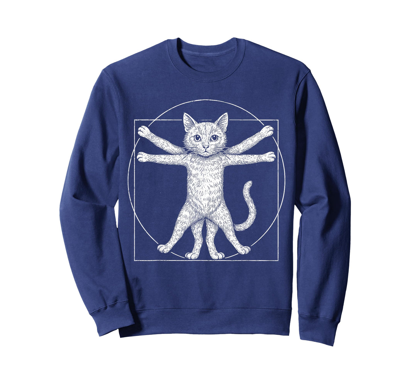 Cat Vitruvian Man Da Vinci Cat Lover Cat Mom Cat Dad Kitty T-Shirt
