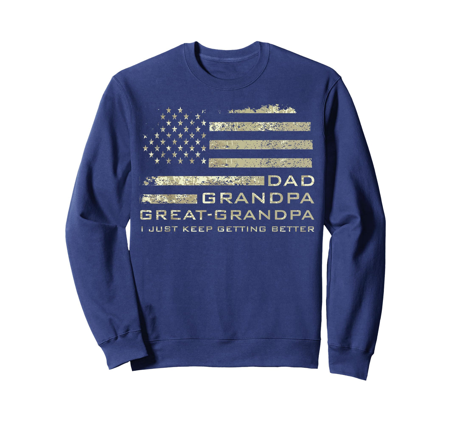 Dad Grandpa Great Grandpa American Flag Fathers Day 4 July T-Shirt