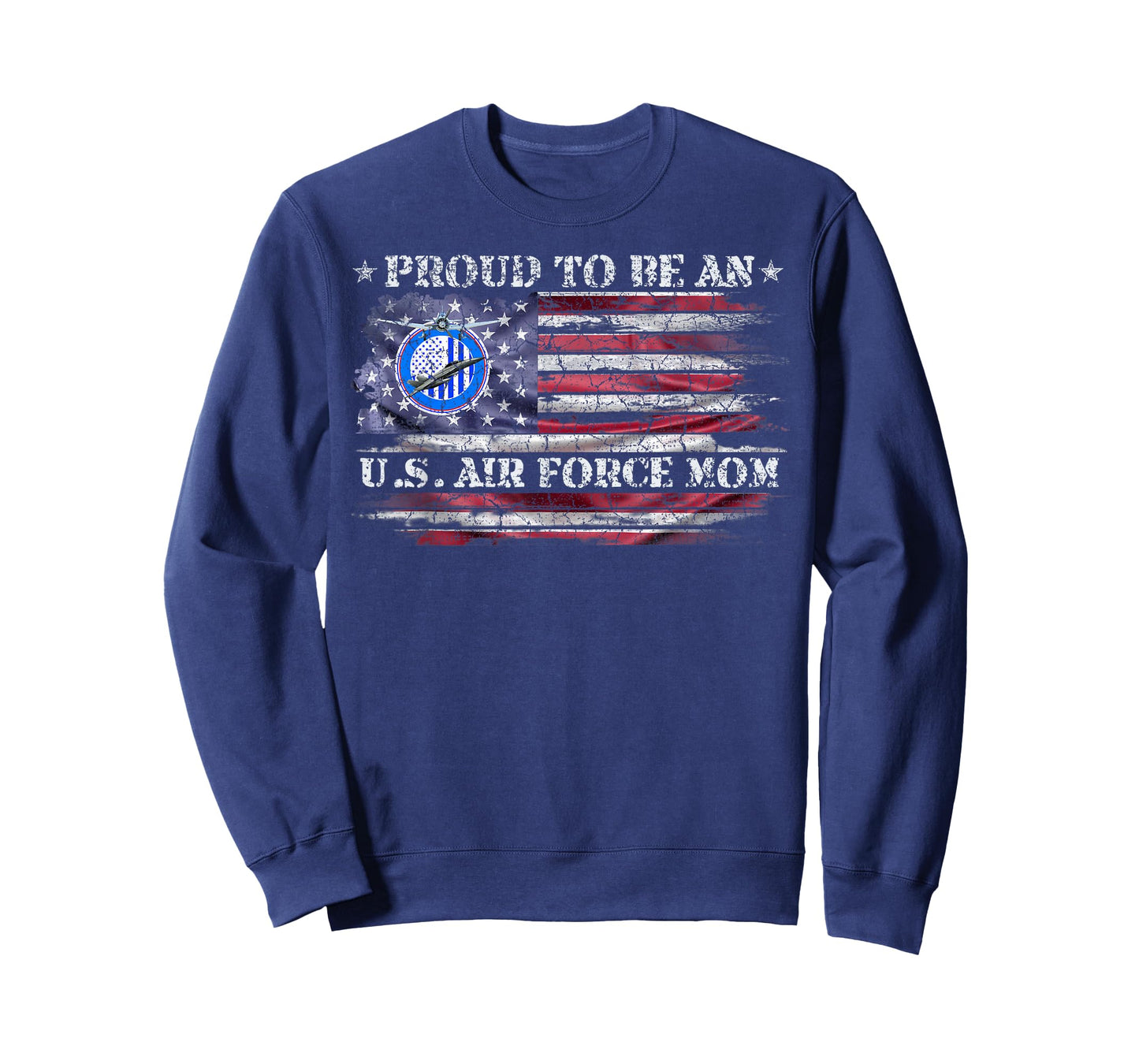Vintage USA American Flag Proud To Be An US Air Force Mom T-Shirt