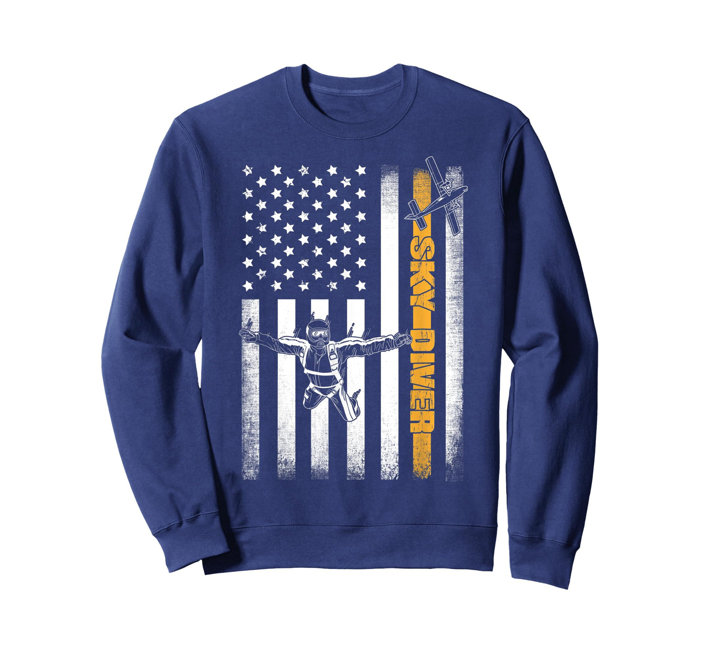 Funny Skydiving Gift Parachuting American Skydiver USA Flag T-Shirt