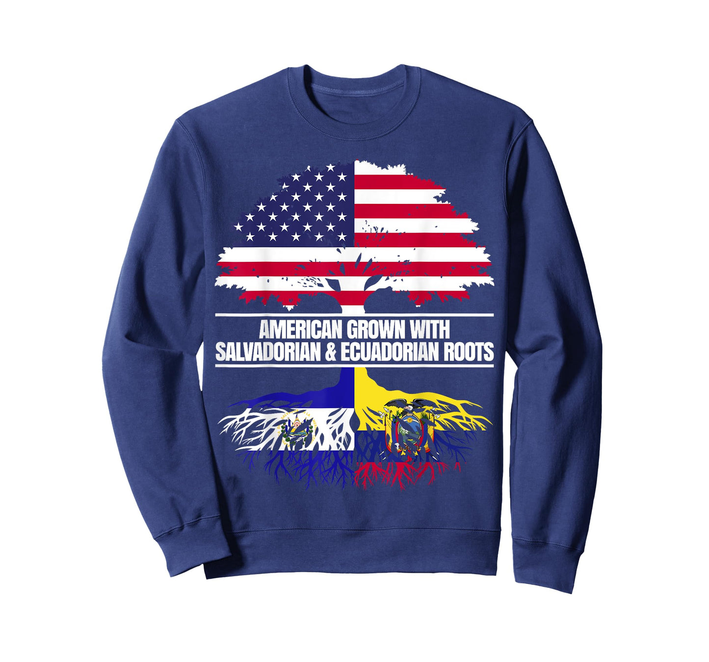 American Grown with Flag Salvadorian Ecuadorian Roots T-Shirt