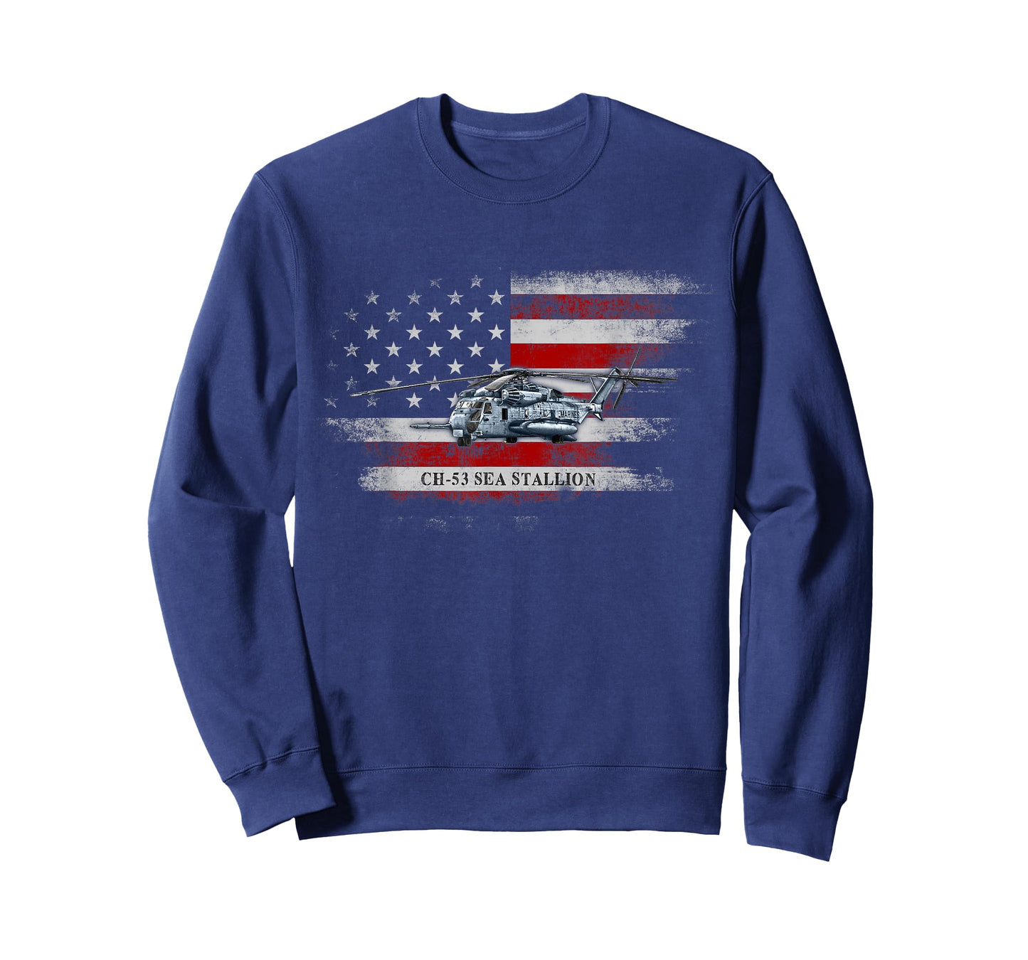 CH-53 Sea Stallion Helicopter USA Flag Helicopter Pilot Mens T-Shirt