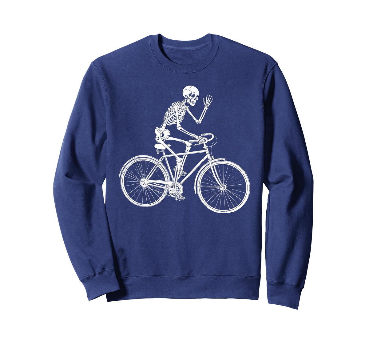 Skeleton Cyclist Waving Bike Rider Halloween T-Shirt