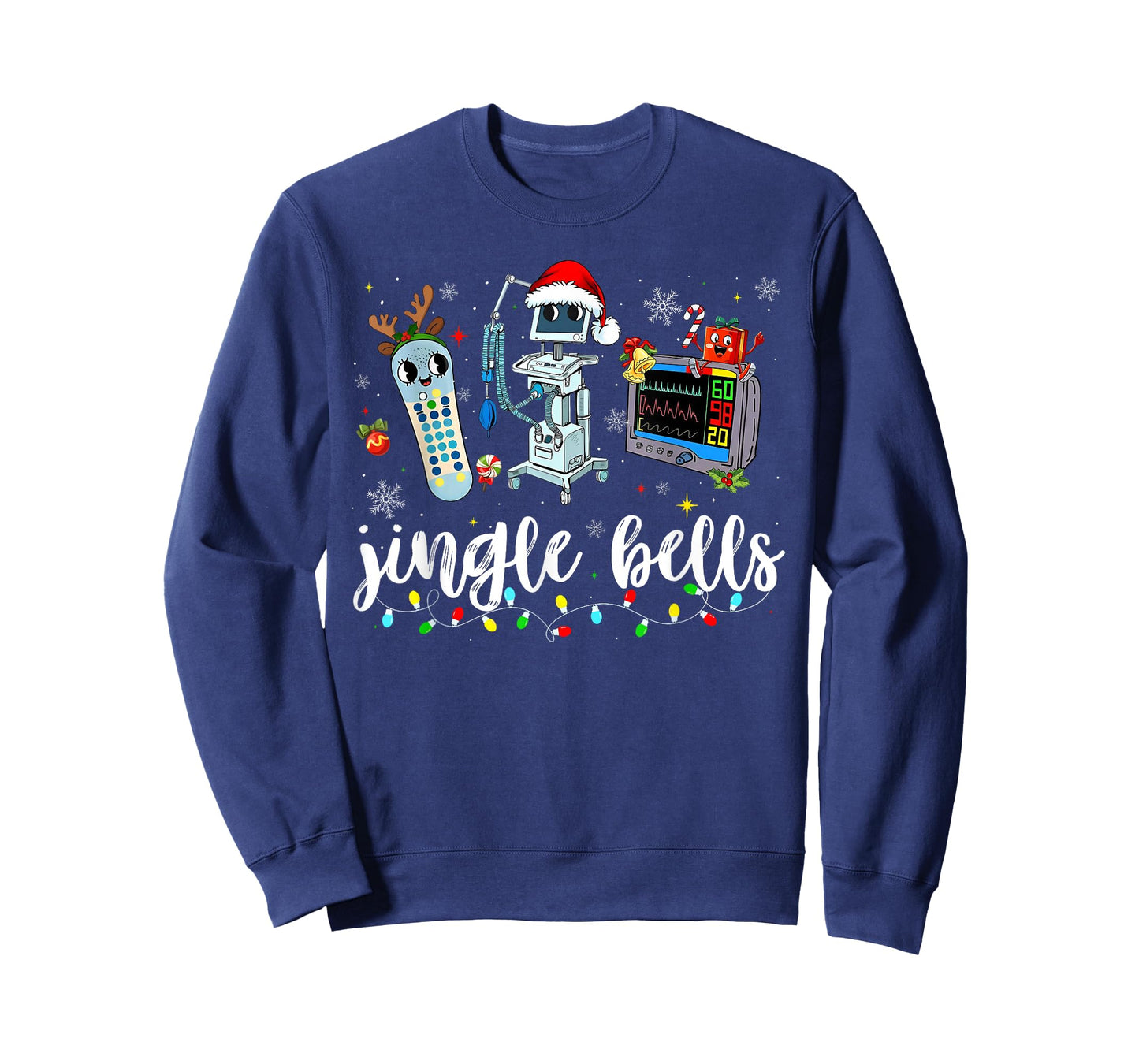 Christmas ER Nurse Jingle Bells Xmas Lights Holiday Pajamas T-Shirt