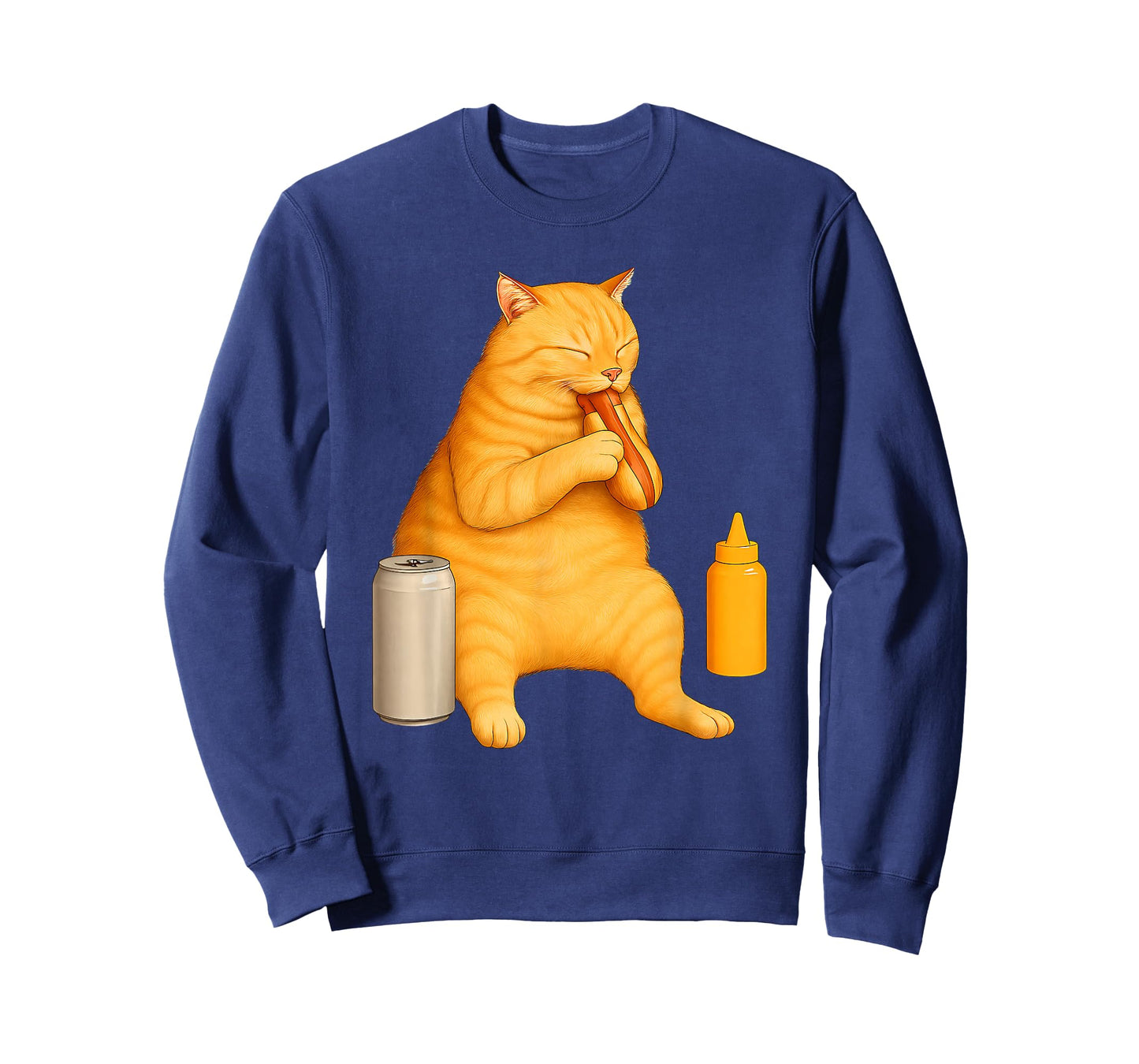 Funny Cat Eating Hot Dog for Foodies and Pet Lovers T-Shirt