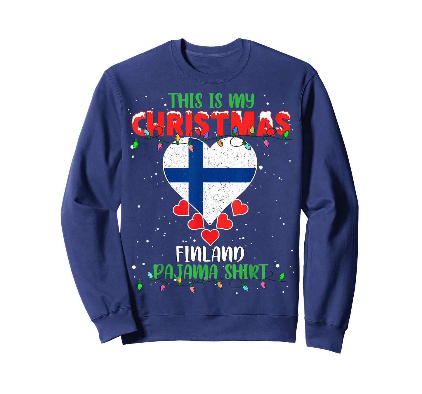 This Is My Christmas Lights Love Finland Flag Pajama T-Shirt