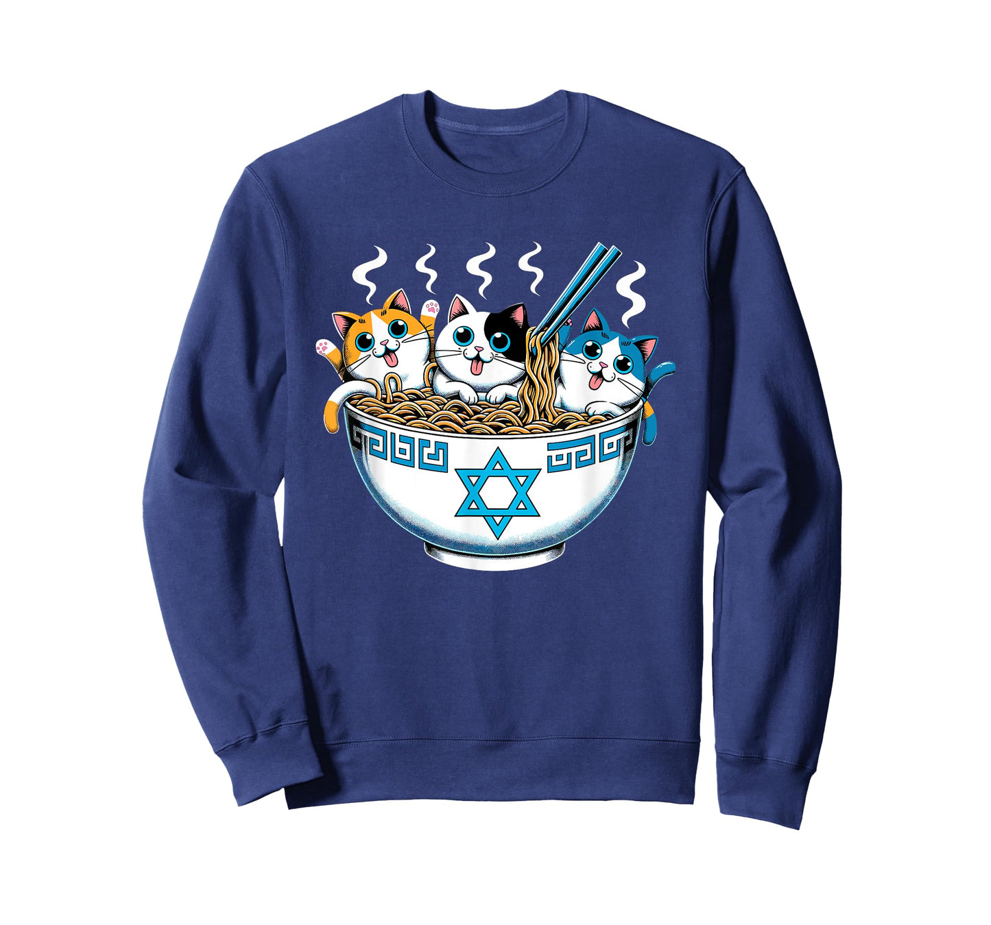 Jewish Cats Ramen Kitten Anime Hanukkah Pajamas Chanukah PJs T-Shirt