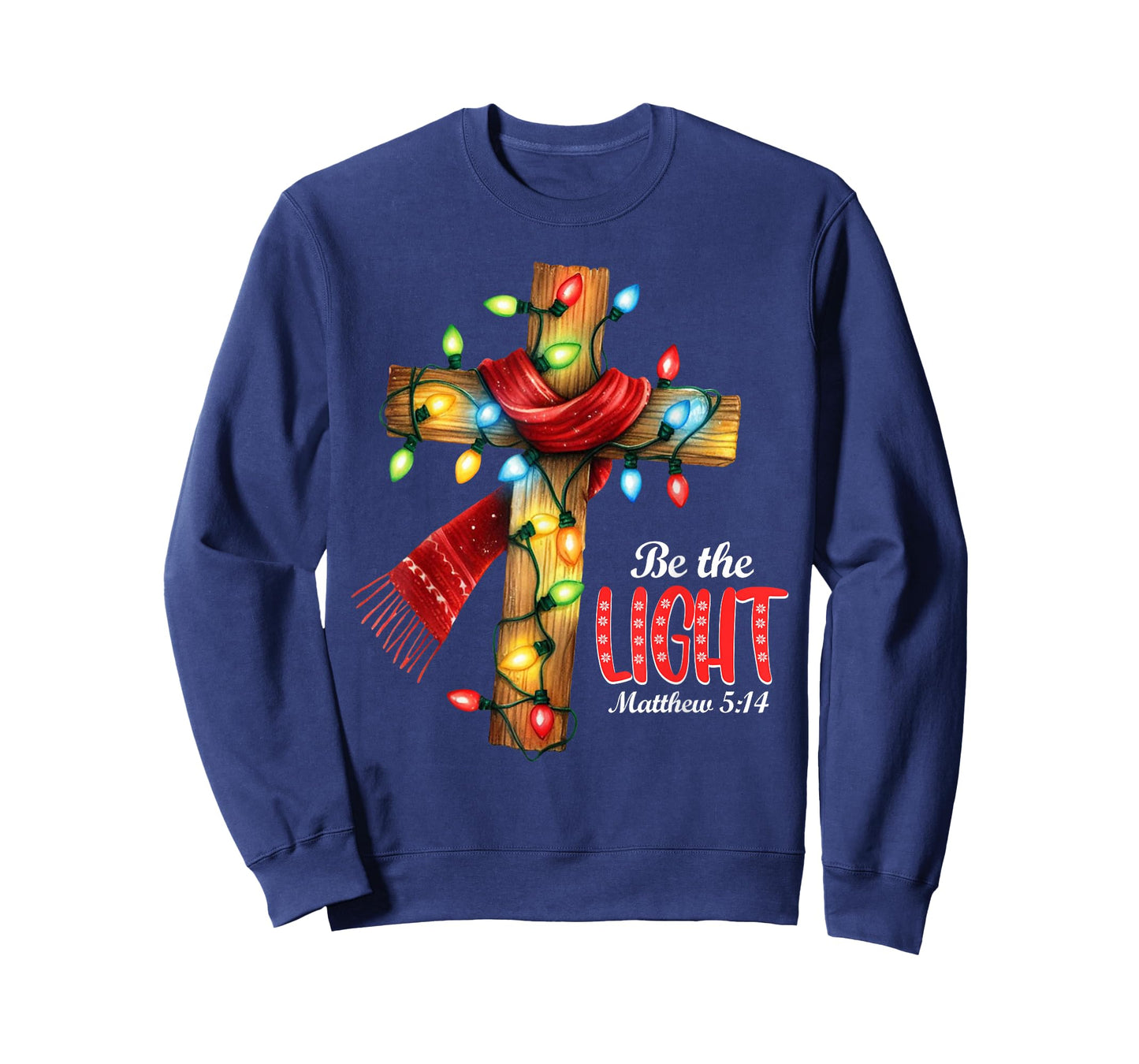 Be The Light Christian Christmas Cross T-Shirt