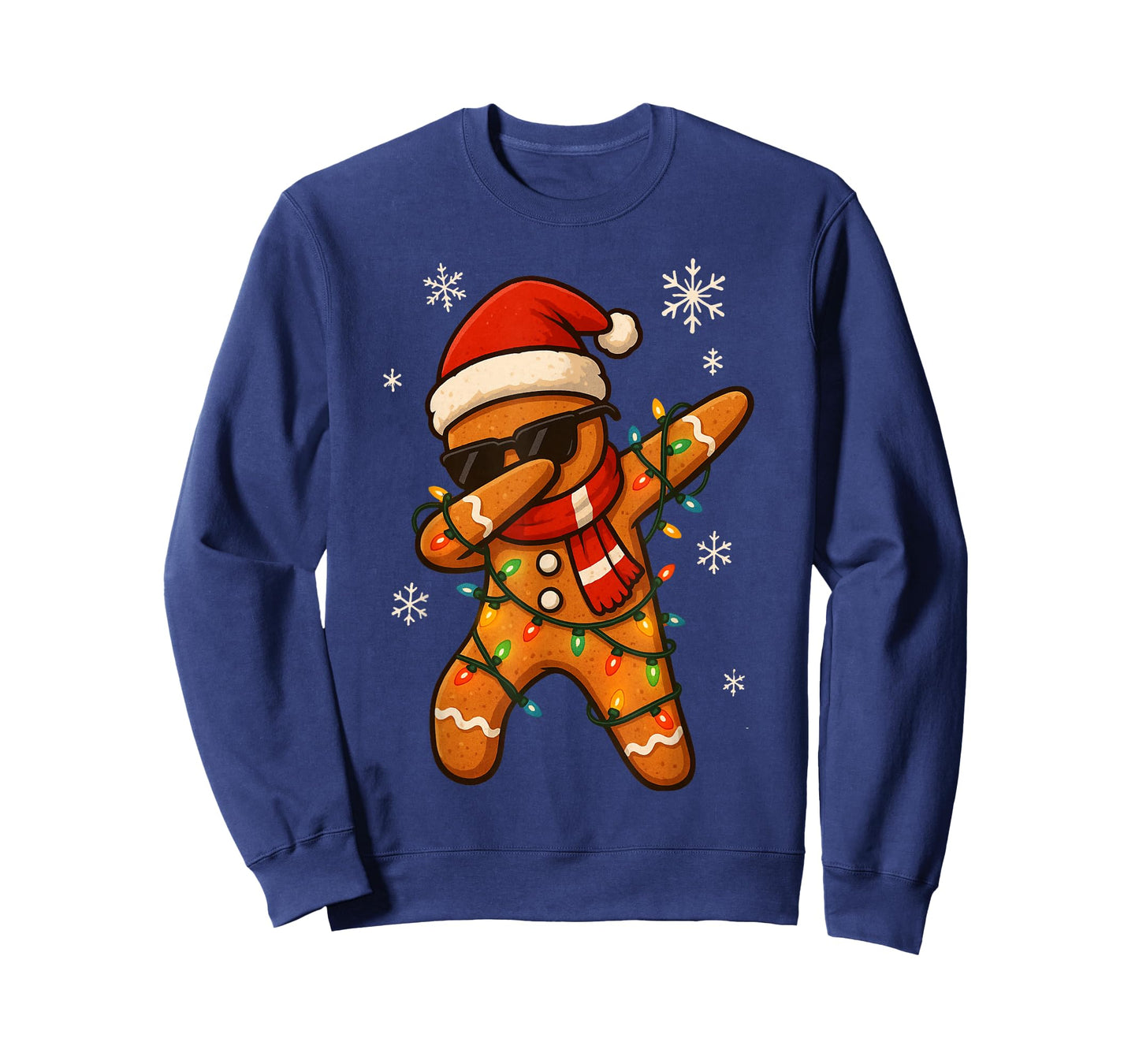 Dabbing Gingerbread Christmas Light Funny Xmas Dab Men Boys T-Shirt