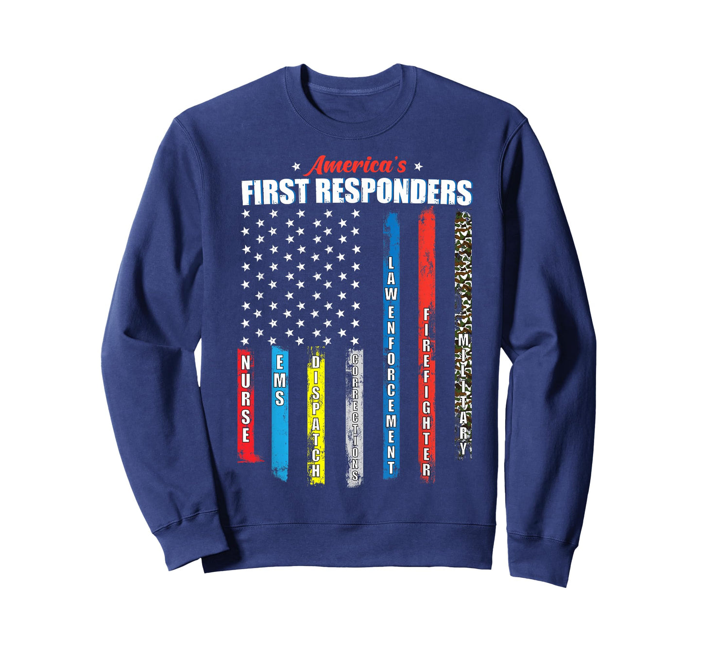 America's First Responders Patriotic Emergency Personnel USA T-Shirt