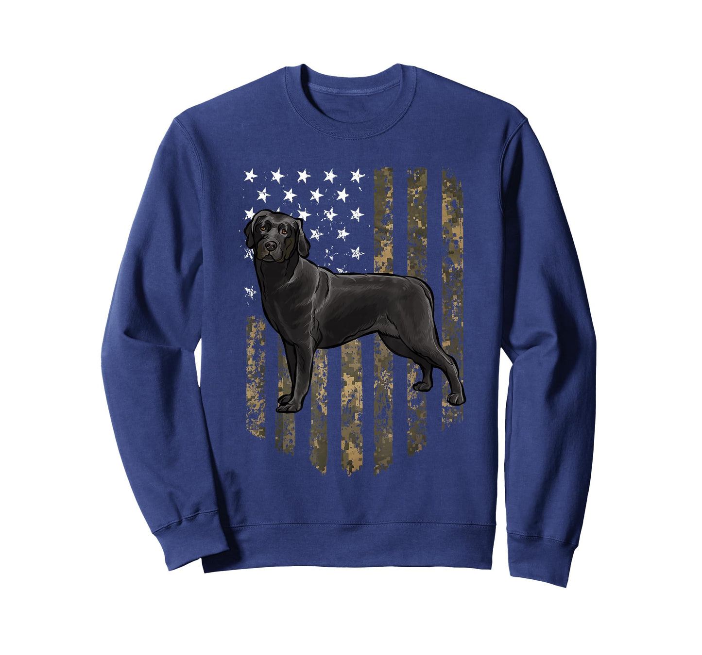 Camo American Flag Black Labrador Retriever 4th of July USA T-Shirt