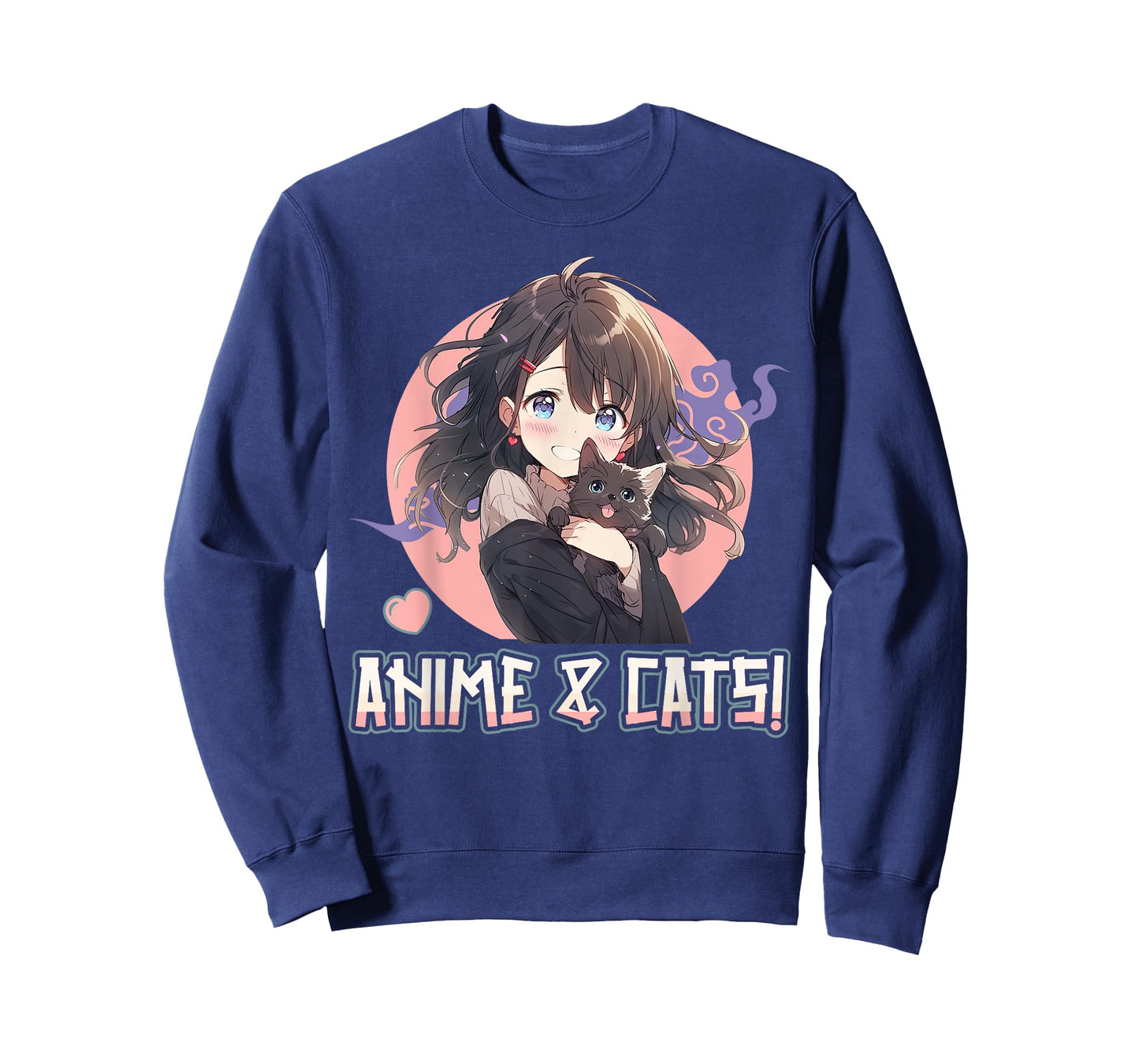Anime and Cats Manga Girl with a Cat Anime Lover T-Shirt