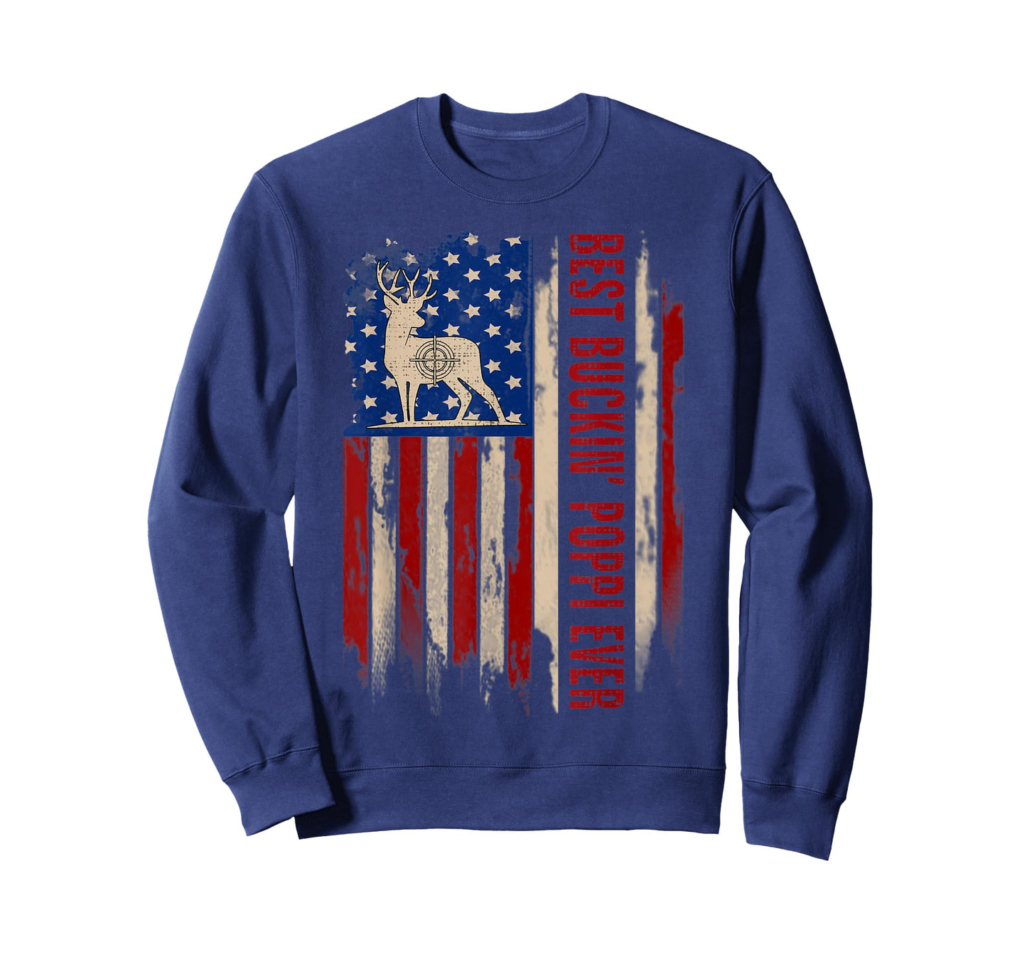 Best Buckin' Poppi Ever American USA Flag Deer Hunting Gift T-Shirt