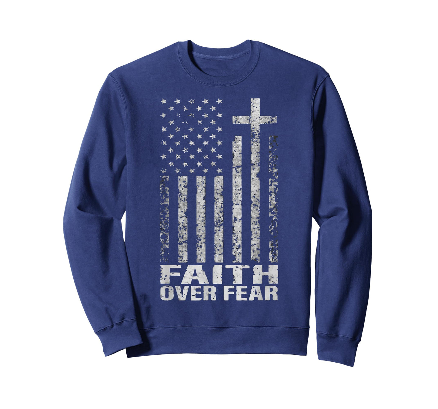 America Pride US Flag Faith Over Fear Christian Bible Prayer T-Shirt