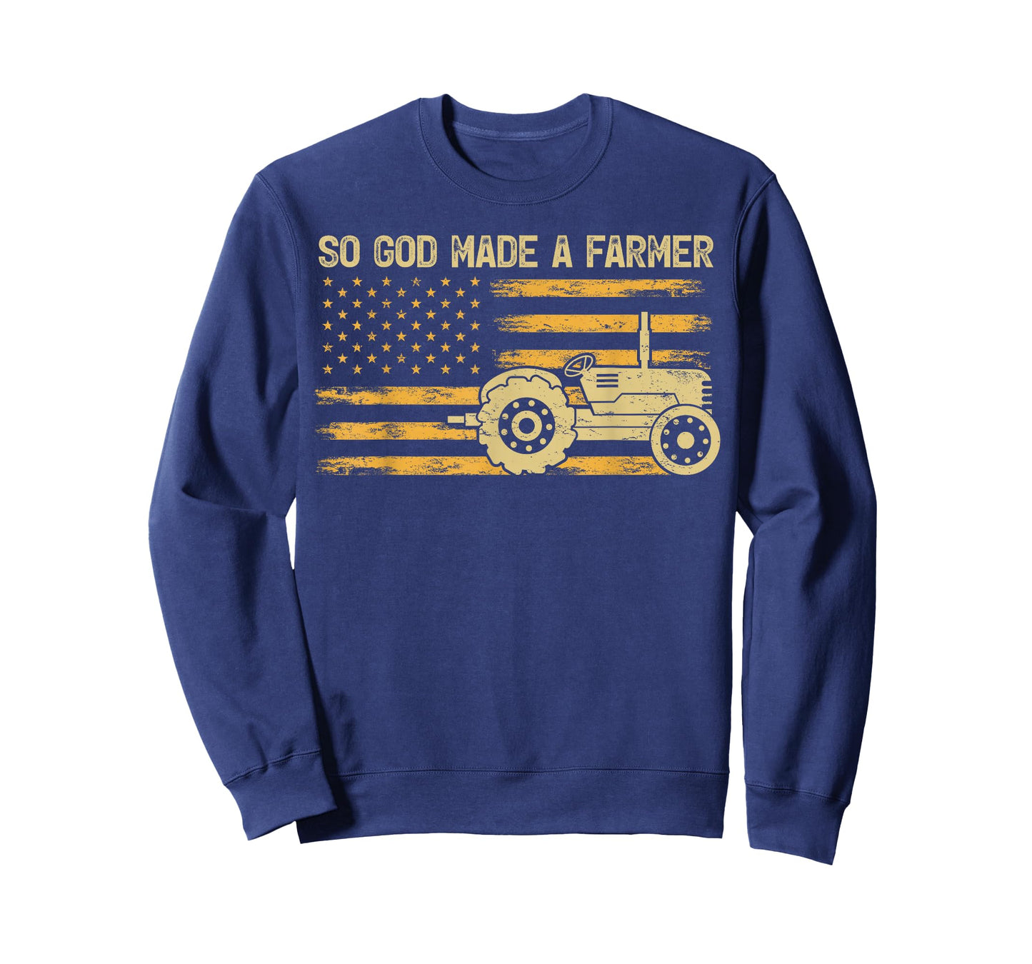 American Flag Tractor Retro So God Made A Farmer T-Shirt