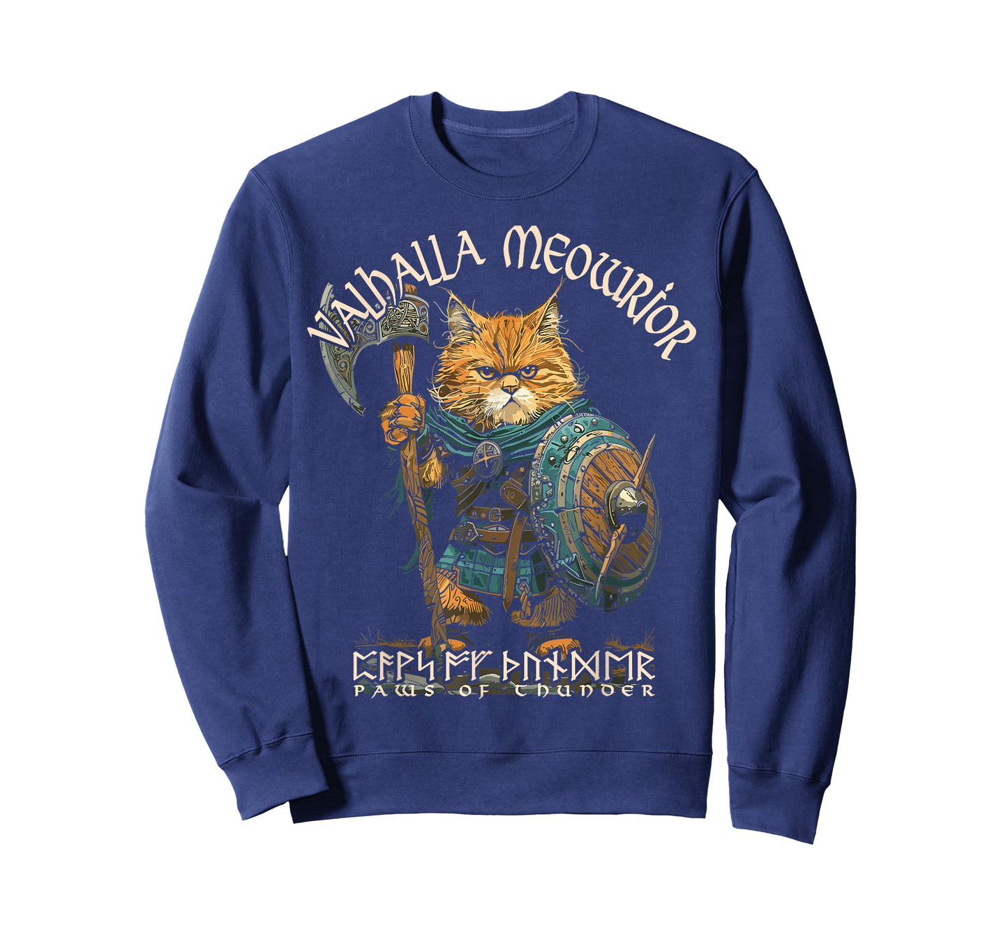 Nordic Norse Valhalla Viking Cat Warrior for Women Men Kids T-Shirt