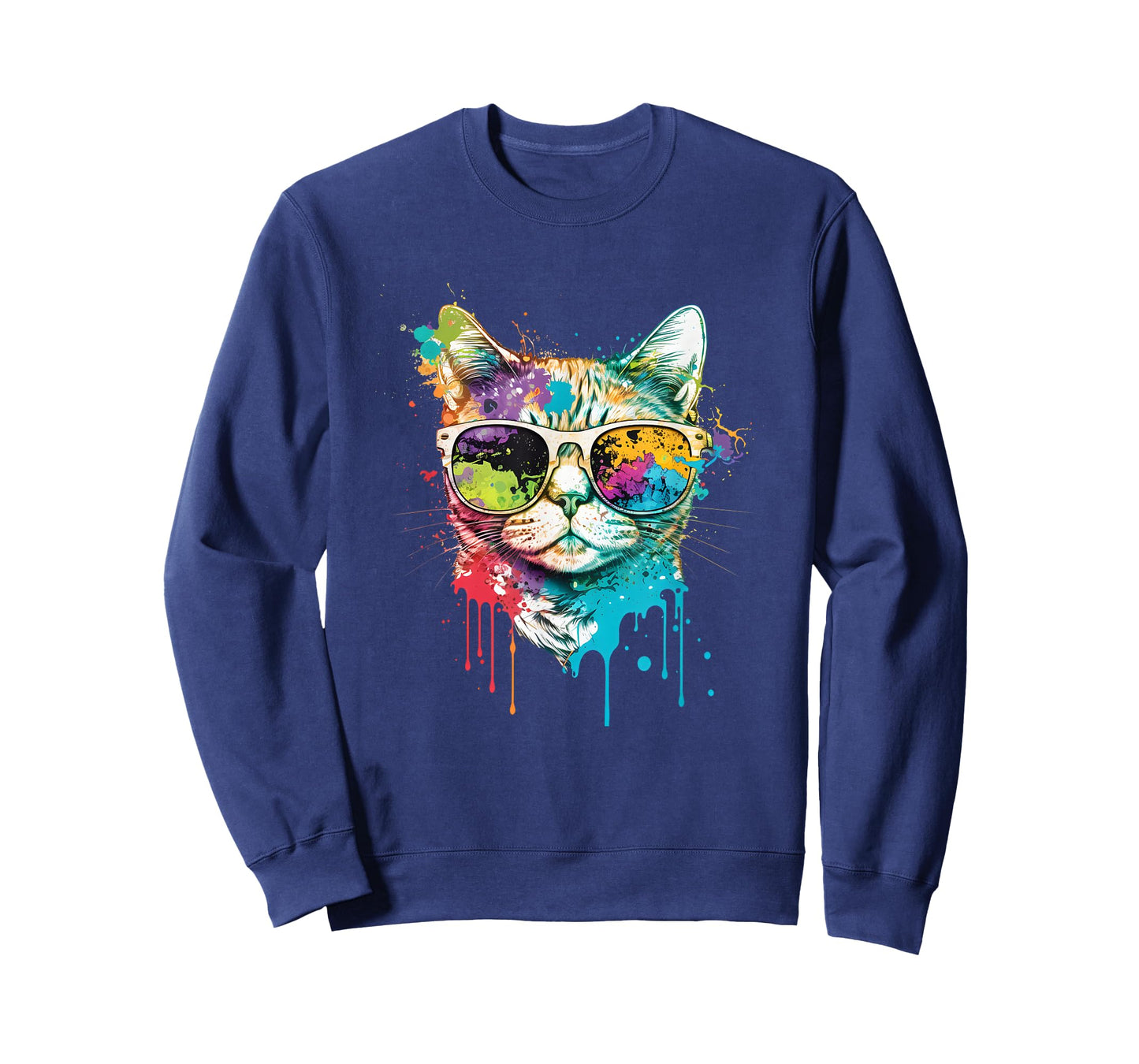 Colorful Cool Cat Tee – Retro Sunglasses Streetwear Cat T-Shirt