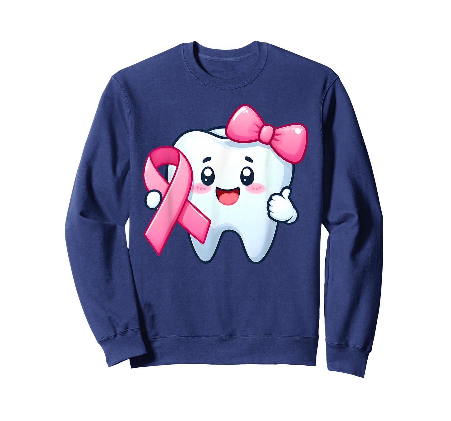 Cute Tooth Dentist Breast Cancer Awareness Month Pink Ribbon T-Shirt