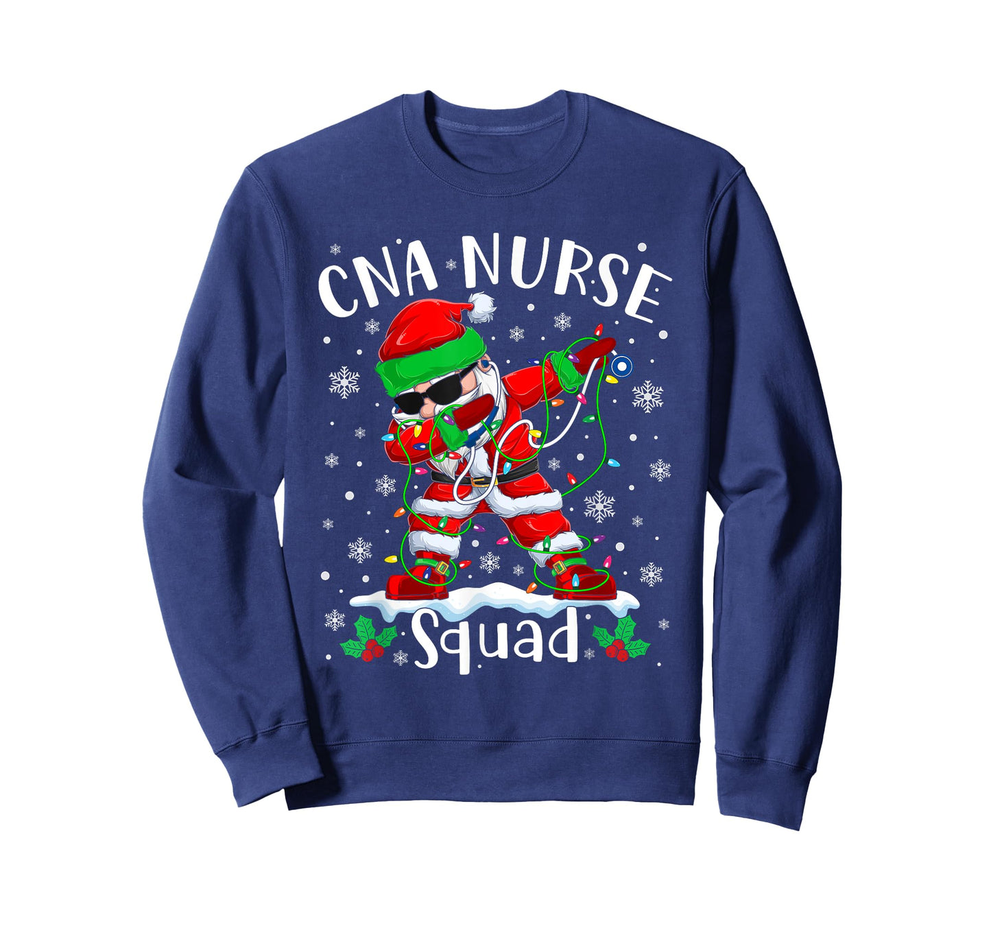 CNA Nurse Squad Christmas Dabbing Santa Nurse Xmas Pajama T-Shirt