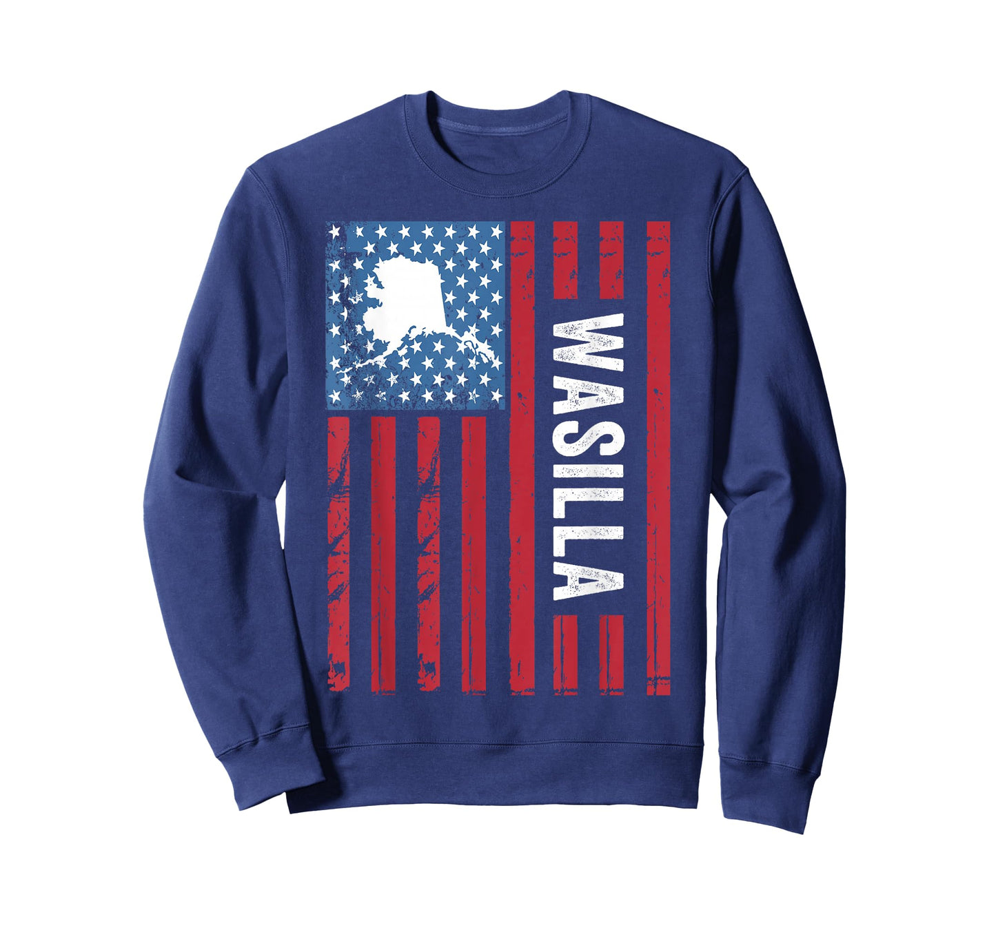 Wasilla Alaska with American Flag, Alaska Wasilla T-Shirt