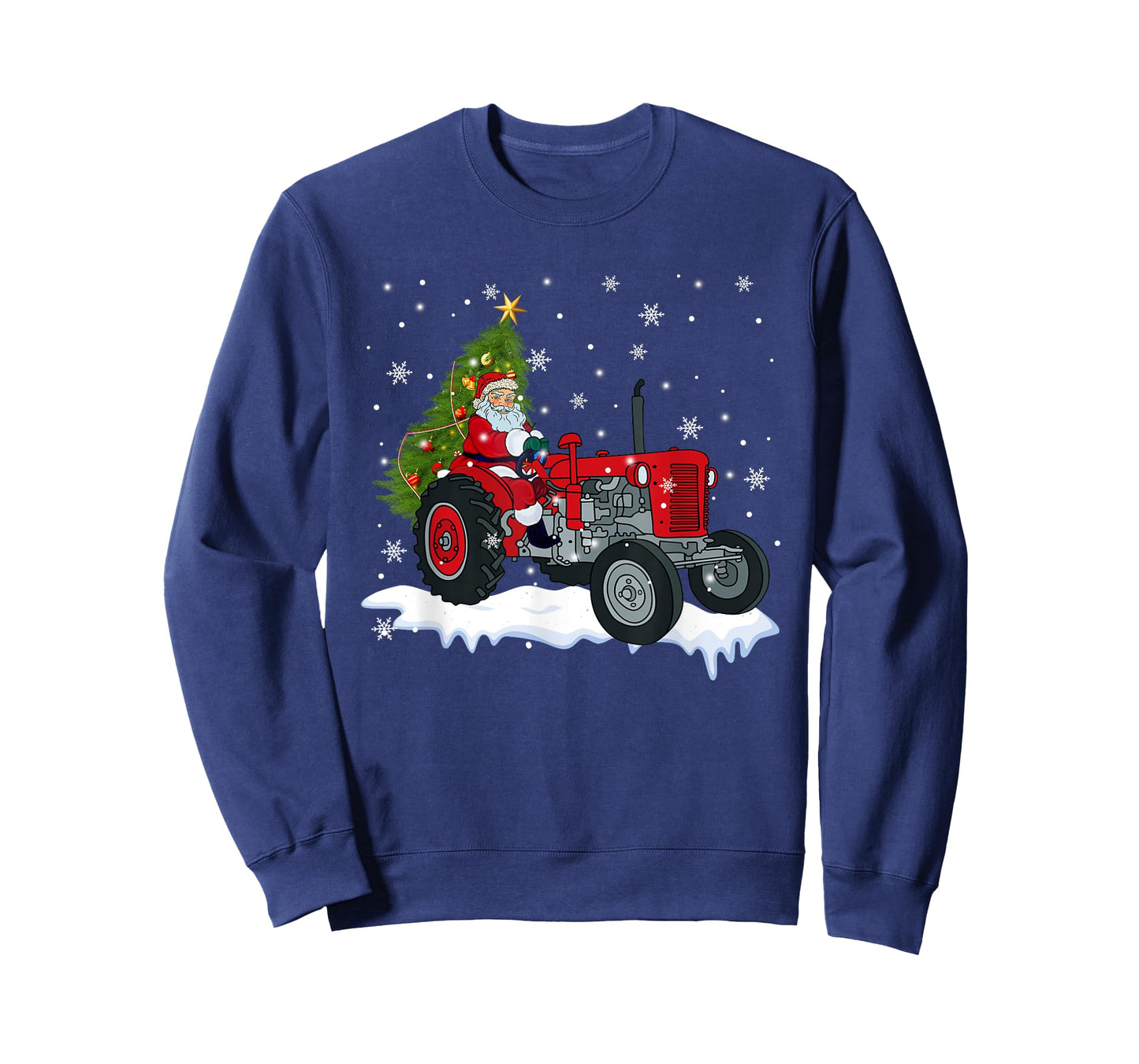 Christmas Santa Claus Riding Tractor Xmas Tree Tractor Lover T-Shirt