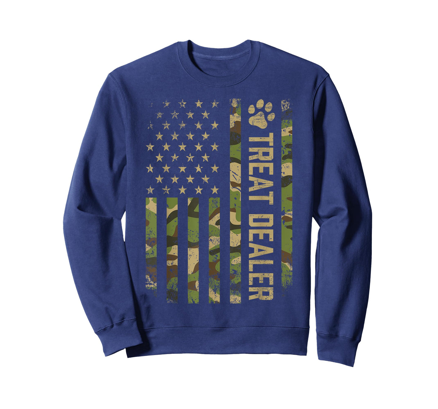 Camo Cat Treat Dealer American Flag US Cat Dad 4th Of July T-Shirt for Men Women