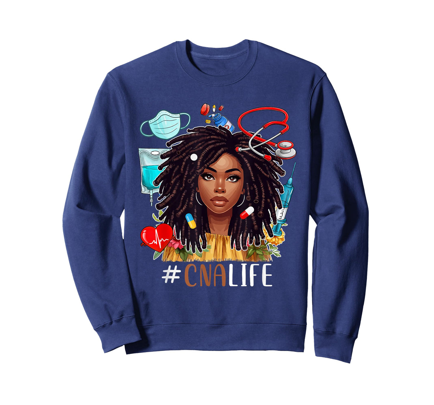 CNA Costume Afro Woman Nurse Nursing Proud Black History T-Shirt